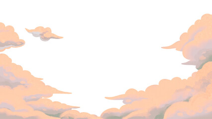 Minimalist Abstract Orange Sky or Hills Landscape