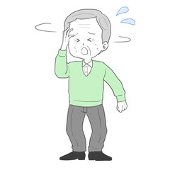 道に迷ったシニア男性2　汗