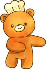 Cute Bear in Chef Hat Illustration