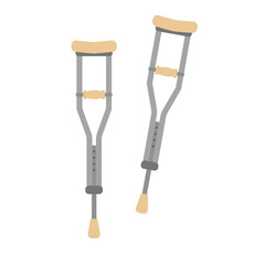 松葉杖のかわいいイラスト素材