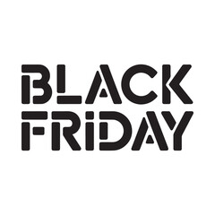 Bold black friday text graphic for advertising and sales promotions
