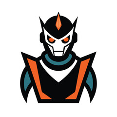Futuristic Robot Mascot Logo Design Modern Cyborg Head Vector Illustration for Esports