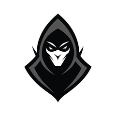 Mysterious Hooded Assassin Logo Dark Masked Gamer Mascot Design for Esports Branding