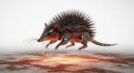 Cybernetic Tenrec: Spiky Robot Rodent with Metallic Spines