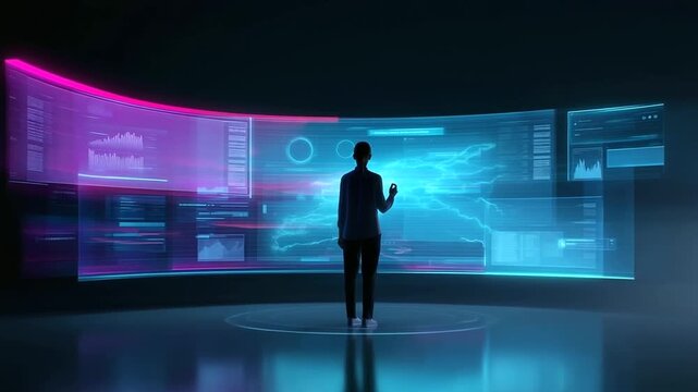 uturistic concept of an AI-powered graphic design platform where designers create stunning digital art and branding visuals using voice commands and intuitive 