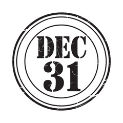 Grunge stamp december thirty first new years eve date