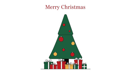 Christmas Cheer: A vibrant illustration of the holiday spirit, featuring a decorated evergreen tree, surrounded by festive gifts and the message Merry Christmas.