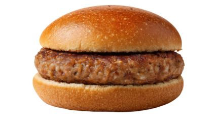 Juicy beef cheeseburger with lettuce, tomato, and sesame bun isolated on a white background for fast food menu display