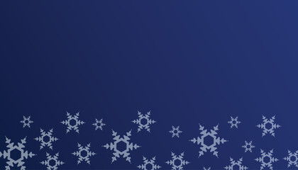 Elegant transparent snowflakes on a blue gradient background for winter and Christmas design themes. vector