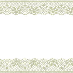 Openwork lace ribbon in seamless border eco green color in vintage style.Hand-drawn illustration with floral pattern.Lightweight for backgrounds,wedding,February 14,March 8,Mothers Day