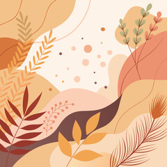 Abstract Autumn Foliage Background in Warm Earthy Tones