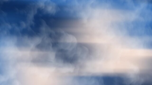 Blue sky with white clouds and mist abstract background , suitable for nature backgrounds, weather forecasts, travel blogs, relaxation imagery, and mindfulness content.