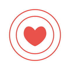 Vector icon of heart pain. Medical sign illustrated heart attack, stroke, cardiac failure. The symbol of a violently beating heart as a result of stress, love or disease