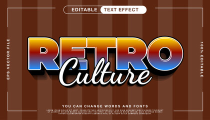 Colorful retro 3D text effect with vintage script and block lettering. Editable vector graphic template for titles and headlines