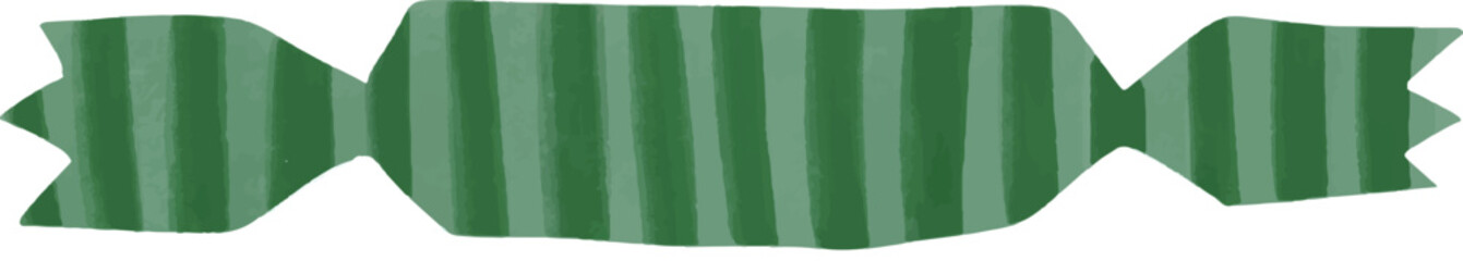 Striped Wrapped Candy Watercolor Illustration