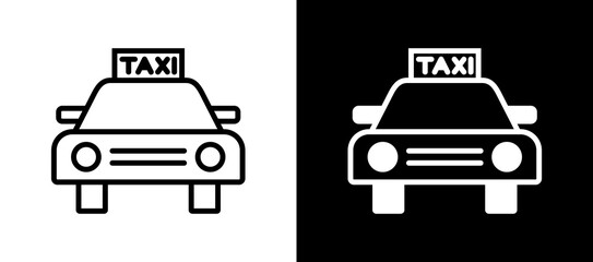 Taxi whiteblack icon