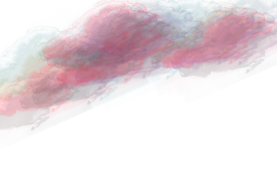 Abstract red and blue clouds with geometric overlays pink