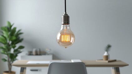 Glowing Filament, Abstract Space. A Study in Light, Form, and Color Balance.