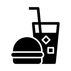 Fast food icon, burger and juice sign
