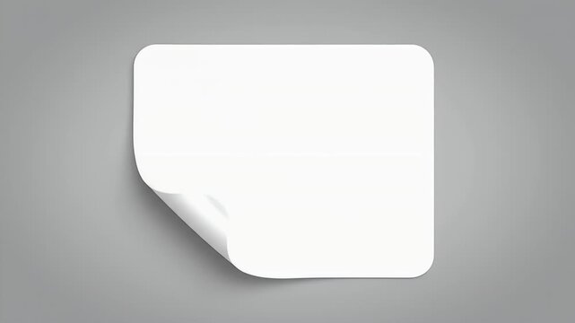 Blank White Square Paper with Rolled Corner on Soft Gray Gradient Background Clean Mockup for Presentation or Promotion Neutral Tone Simple Design