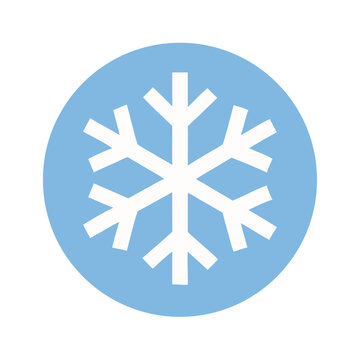 Blue Circle Snowflake Icon