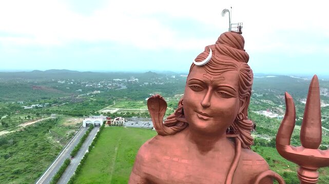 Lord Shiva Statue Nathdwara Rajasthan Aerial View