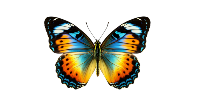 Colorful monarch butterfly isolated on transparent background