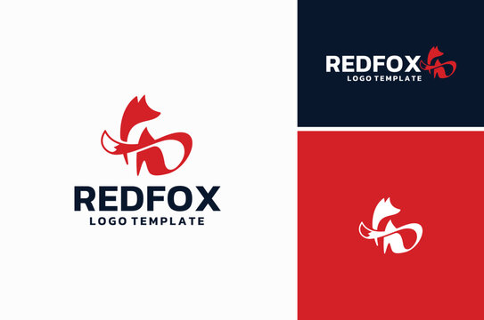 Simple Minimal Fox Silhouette logo design
