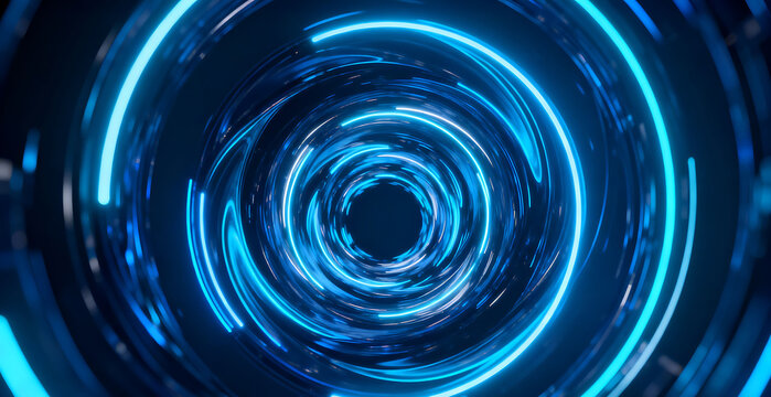 Blue business technology light effect vortex main visual background