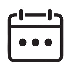Calendar icon with three dots, representing a date, schedule, or event