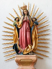 Schilderijen op glas Jezus Christus Salzburg - The carved polychrome new gothic statue of Immaculate Conception in the church Andrea kirche by unknown artist of 19. cent..  © Renáta Sedmáková