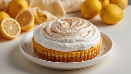 Golden Treat with Creamy Swirls and Zesty Friends, A Culinary Delight.