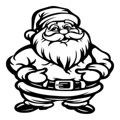 Minimalist vector santa claus illustration for christmas holiday design and decoration merry christmas santa claus vector vector