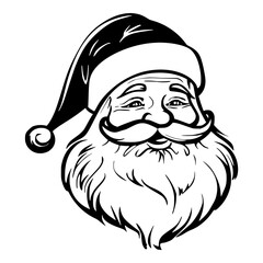 Minimalist santa claus vector illustration christmas holiday season xmas december celebration happy new year winter art vector