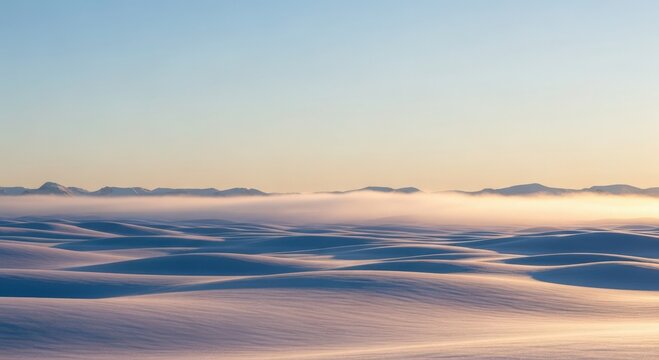 Calm dawn scene, Tranquil landscape of pastel skies and soft