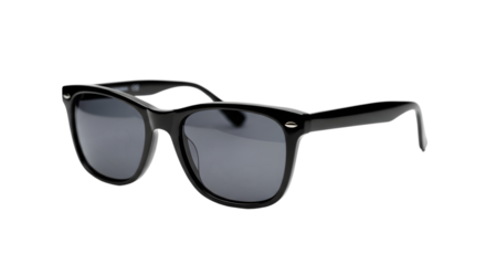 Stylish black framed sunglasses isolated on transparent background