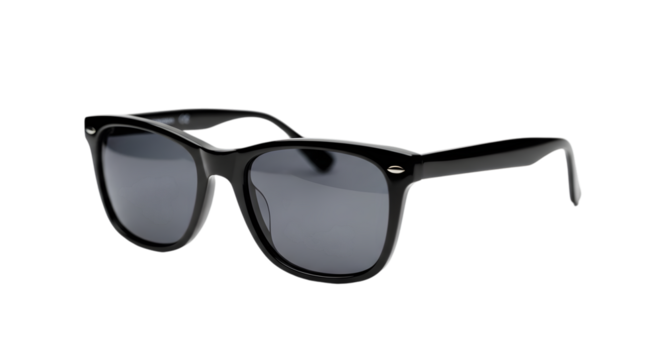 Stylish black framed sunglasses isolated on transparent background