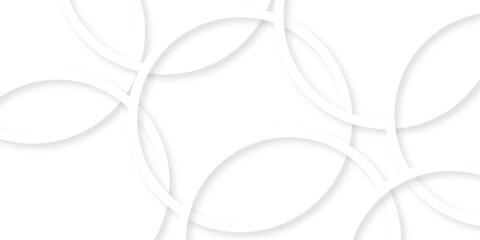 Abstract luxury geometric circle shape in white paper background. Modern seamless technology paper concept backdrop line white background.	