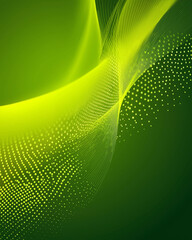 Obraz premium Abstract Green Curves: A mesmerizing composition of flowing curves and dots, rendered in vibrant shades of green. This abstract image evokes a sense of movement and energy.