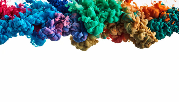 Colors Unleashed: A mesmerizing display of vibrant, swirling inks dancing through water, creating an abstract and dynamic visual spectacle.