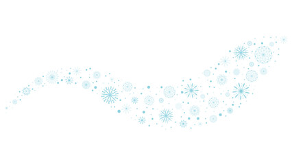 Snowflakes create a wave. A swirl of delicate, lacy snowflakes for winter design. Vector graphics