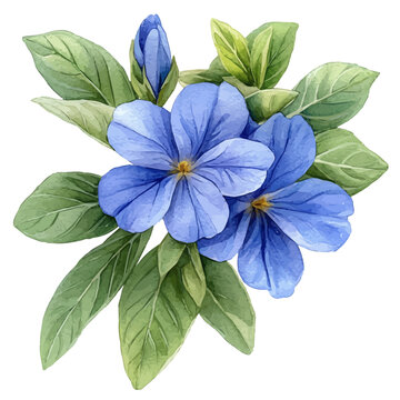 Scaevola Flower, watercolor vector, isolated on a white background.