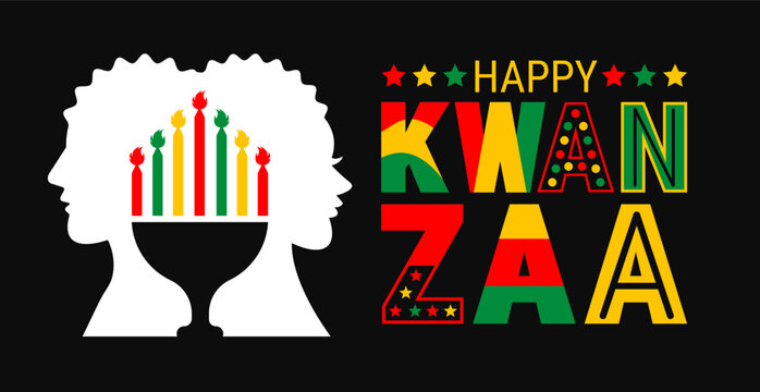 Celebrate Kwanzaa with vibrant red, green, and yellow colors! A festive design featuring the kinara candles and bold Happy Kwanzaa text to honor African culture, unity, and heritage during the holiday
