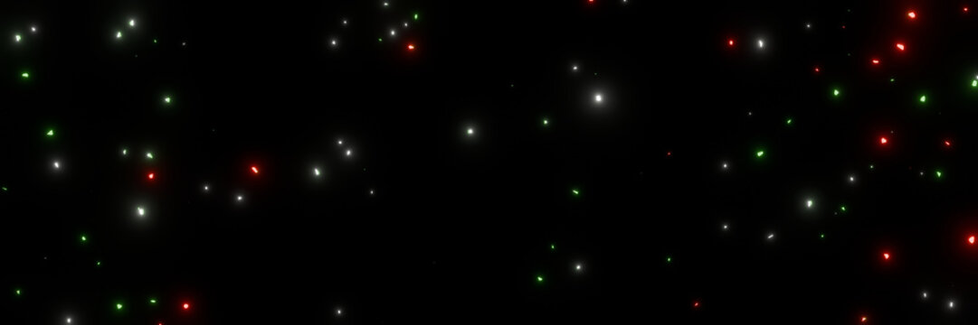 Christmas starry light effect background. Glowed particles