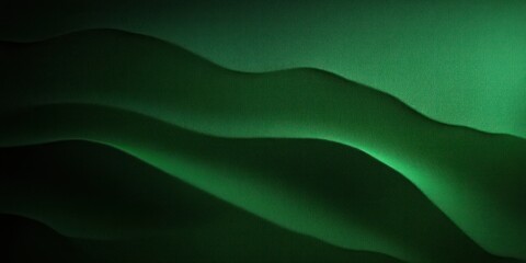 Smooth green undulating waves resembling abstract natural landscape with soft lighting and gentle shadows creating a serene and calming effect