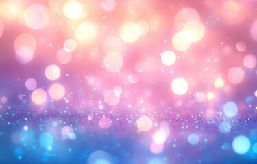 soft glowing colorful bokeh lights with pink, purple, yellow, and blue hues creating a dreamy sparkling background