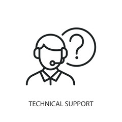 Technical support thin line icons. Original vector illustration.