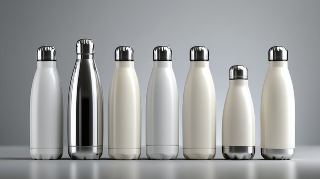 Collection de bouteilles thermos en acier inoxydable aux finitions vari&eacute;es