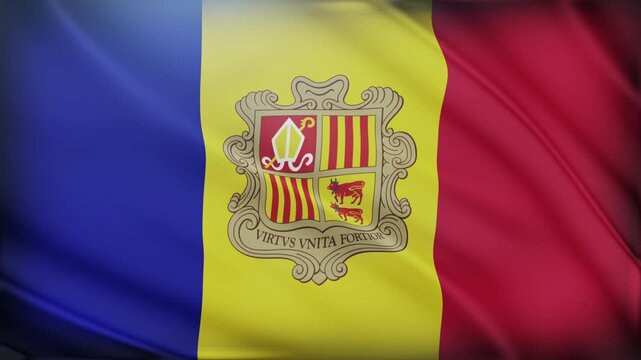 Andorra Flag Waving National Symbol Country Identity