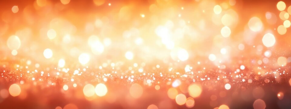 Glowing golden bokeh lights with sparkles creating a warm, festive and magical atmosphere